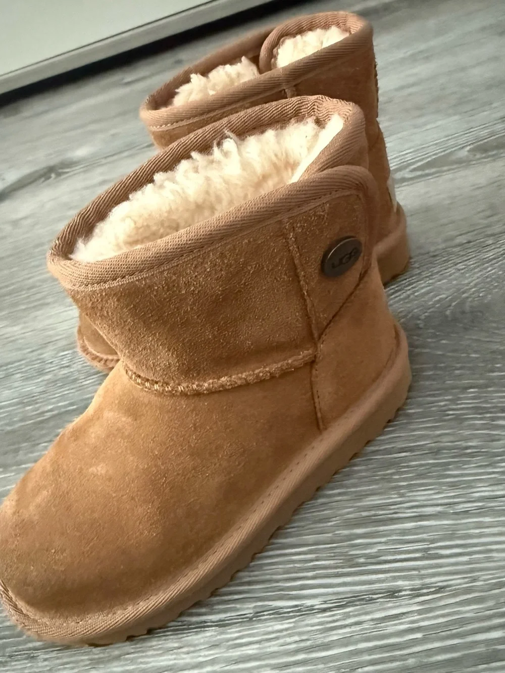 UGG Chestnut Suede Shearling Lined Short Boots
